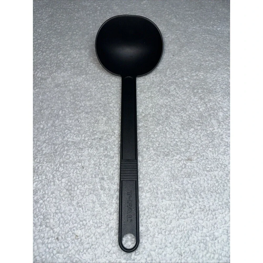 Vintage T-Fal Black Nylon Solid Spoon Ladle, 12 Inches Long Made In Canada